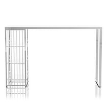 Furniture of America Norvel Contemporary Glass Top Bar Table in Chrome Plating