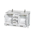 thumbnail image 2 of Wyndham Collection WCS141460DWH Sheffield 60-in. Double Bathroom Vanity - White, 2 of 4