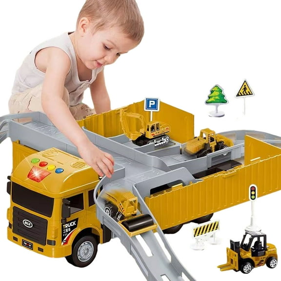 Esaierr Kids Toddlers Construction Cars Set Toys for Boys Crane Truck Toy Truck Metal Die Cast Crane Large Engineering Crane Boys' Truck Alloy Set,Construction Vehicle Toy for 3 4 5 6 7 8 Year