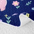 thumbnail image 5 of Erosebridal Kawaii Rinbow Dinosaur Twin Quilt Set,Cartoon Dino Cute Flowers Blossom Twin Coverlet Set For Girls,2-Piece, 5 of 7