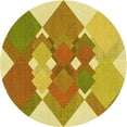 thumbnail image 1 of Ahgly Company Machine Washable Indoor Square Transitional Bold Yellow Area Rugs, 3' Square, 1 of 7