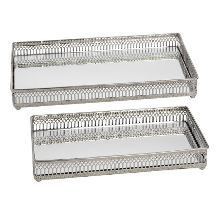 

Hill Interiors Set Of Two Nickel Plated Trays (Circular/Rectangular)
