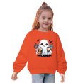 thumbnail image 3 of Odeerbi Kids Boys Girls Halloween Ghost Crewneck Sweatshirts Fall Winter Cotton Sweatshirt Kids Kids Cute Solid Color Halloween Print Long Sleeve Sweatshirts Top Kids Clothes Orange, 3 of 8