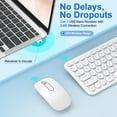 thumbnail image 3 of Wireless Keyboard and Mouse, Cimetech Rechargeable Keyboard and Mouse Combo Set, Plug and Play, Quiet Typing, 2.4GHz USB Receiver, Ultra Slim Design for Laptop, PC, Notebook, Desktop-White, 3 of 9