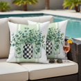 thumbnail image 5 of Outdoor Pillow Covers Summer Eucalyptus Leaves Waterproof Pillow Cases 16x16 Set of 2, Watercolor Green Stripes Throw Pillow Cover Pillowcase for Patio Balcony Couch Garden, 5 of 9