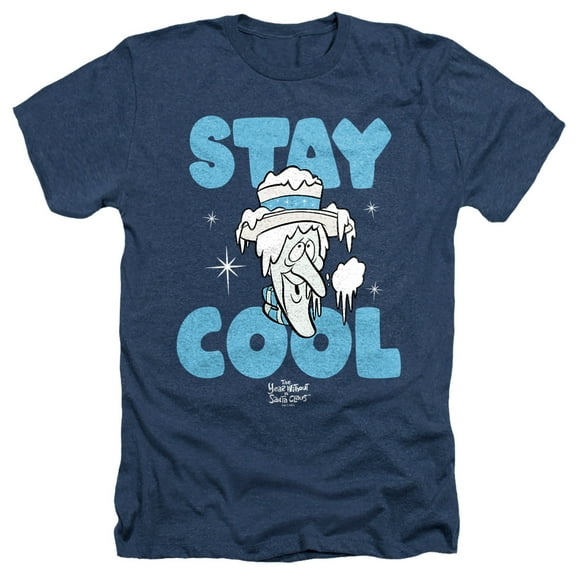 The Year Without Santa Claus Stay Cool Unisex Adult Heather T Shirt, Navy Heather, X-Large