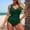 Dark Green, variant on Tummy Control Swimsuits for Women Slimming One Piece Bathing Suit Retro Ruched Push Up Vintage Padded Swimwear