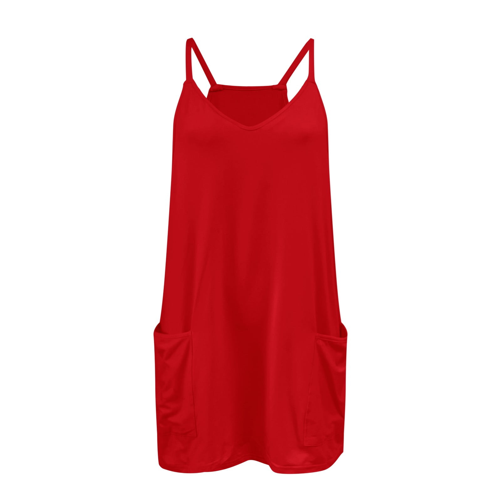 Womens Tennis Dress Workout Mini Dress with Shorts Sleeveless Spaghetti Straps Golf Athletic Dresses