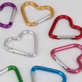 thumbnail image 4 of CNKOO 10pcs Heart Shaped Carabiners Mini Spring Backpack Clasps Hook Aluminum Alloy Locking Outdoor Keychain Buckle Random Color, 4 of 6