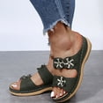 thumbnail image 2 of Chaussons pour Femmes Tendance Design Ouvert avec Talon Compensé Activités d'Été Sandales pour Dames Vert Armée 37, 2 of 7