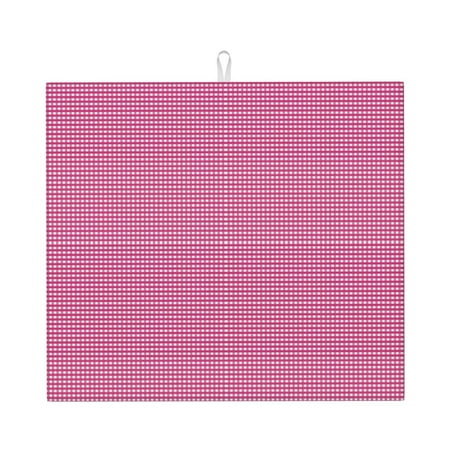 

Vsdgher Gingham Print Dish Drying Mat Kitchen Counter Mat Dish Drying Pad for Dishes Utensils Pots and Pans 16 x 18