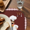 thumbnail image 3 of Fat Chef Round 13 Inch Placemats Set of 4, Red Gourmet Kitchen Red Black Buffalo Plaid HeatResistant Non Slip Place Mats for Dining Table, Wipeable Braided Kitchen Table Mats for Housewarming, 3 of 9