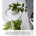 thumbnail image 5 of Yamazaki Home Two-Tier Rolling Plant Stand, White, Steel, Wheels, 5 of 7