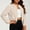 (Fashion 29)Khaki, variant on Women's Zip Up Cropped Bomber Jacket Long Sleeve Stand Collar Casual Coat Outwear