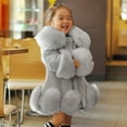 thumbnail image 5 of Mercatoo Girls 𝐅aux 𝐅𝐮r Jacket Kids Fuzzy Fleece Jacket Toddler Elegant Princess Coat Thicken Winter Warm Shaggy Overcoat, 5 of 5