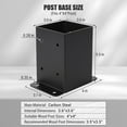 thumbnail image 2 of 4x4 Metal Post Base, Post Base for Deck - Heavy Duty Steel Brackets with Hardware Kit | Powder-Coated Post Anchors (Fits 3.5"x3.5") Fence, Pergola, Gazebo, 2 of 6