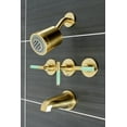 thumbnail image 3 of Kingston Brass KBX8137CKL Kaiser Three-Handle Tub and Shower Faucet, Brushed Brass, 3 of 5