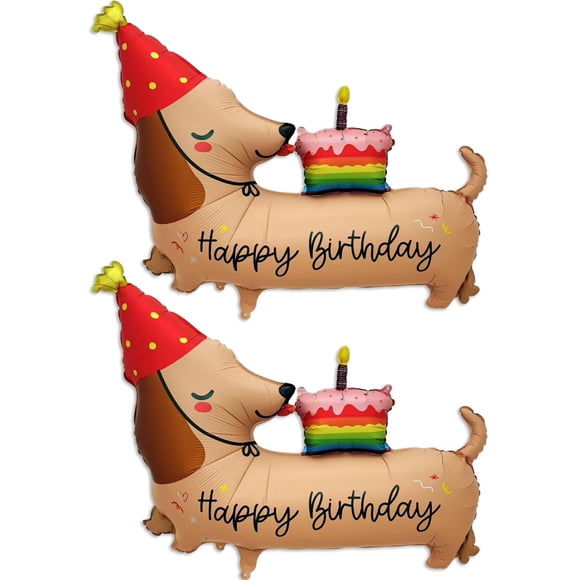 Globos de cumpleaños Woduntes Dachshund Dog, 2 unidades, para fiestas de perros