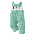 thumbnail image 1 of Spring Autumn Girls Cute Wind Four Leaf Embroidery Play With Plaid Sleeveless Romper Suit Clothes, 1 of 8