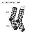 thumbnail image 3 of Mens Crew Socks Womens Checkerboard Black And White Workout Training Athletic Socks, 3 of 7