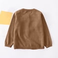 thumbnail image 4 of Riecok Cardigan for Girls Crewneck Long Sleeve Knit Solid Color Button down Kint Sweaters Coffee 5-6 Years, 4 of 6