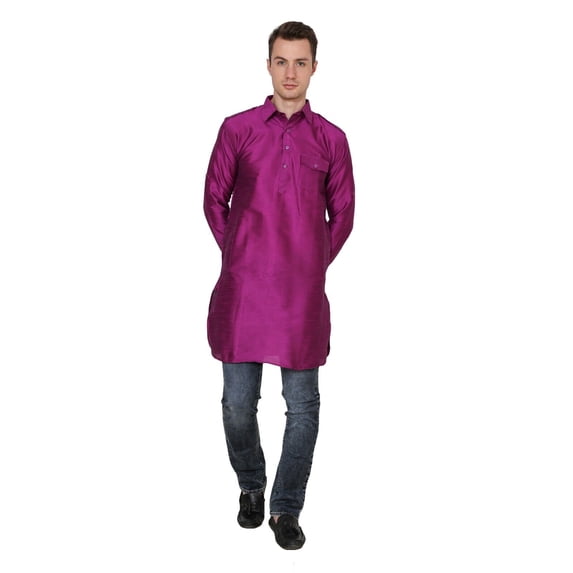 Mens Handmade Desginer Silk Blend Indian Bollywood Ethnic Wedding Wear Kurta