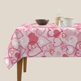 thumbnail image 4 of Valentines Day Tablecloth 54 Inch Square, Pink Love Hearts Table Cloth Romantic Valentine''s Day Tablecloth Dust-Proof Wrinkle Resistant Rustic Tablecloth for Home Dining Room Party, 4 of 5