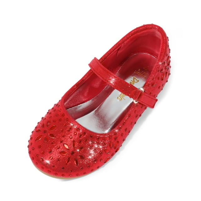 Zapatos de Vestir para Niña DREAM PAIRS Mary Jane con Brillantes Rojo Talla 9