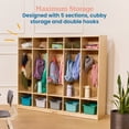 thumbnail image 5 of ECR4Kids 5-Section Coat Locker with Cubby Storage Compartments, Classroom Furniture, Natural, 5 of 10
