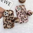 thumbnail image 6 of Leopard Pattern Furry Case for iPhone 13 Pro, Luxury Lovely Winter Warm Soft Furry Fluffy Plush Shockproof Anti-slip Phone Case Cover for Apple iPhone 13 Pro 6.1 inch,Pink, 6 of 7