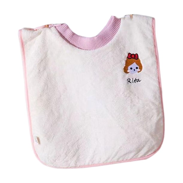 Babero para niños, delantal multiusos para lavarse la cara, para niñas o niños, para la saliva Rosa