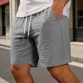thumbnail image 2 of PIMSSY Men Casual Summer Shorts Lightweight Loose Fit Beach Walking Comfortable Elastic Waist Breathable Outdoor Shorts Solid Color Male Classic Bottoms, 2 of 4