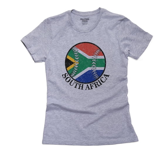 South Africa Baseball Classic - World Vintage with Flag Women's Cotton Grey T-Shirt