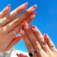 thumbnail image 2 of 24 unids/caja de uñas postizas onduladas redondas de almendra, uñas postizas de aguja desmontables, cubierta completa, puntas de uñas de bailarina francesa, prensa en las uñas Tan Jianjun unisex, 2 of 2