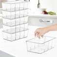 thumbnail image 6 of 3 Pack Food Storage Organizer Bins, Clear Plastic Bins for Pantry, Kitchen, Fridge, Cabinet Organization and Storage, 4 Compartment Holder Packets, Snacks, 6 of 11