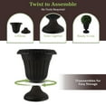 thumbnail image 3 of Pure Garden 16x18-Inch Outdoor Planter 2-Pack - Plastic Urn Planters, Black, 3 of 7