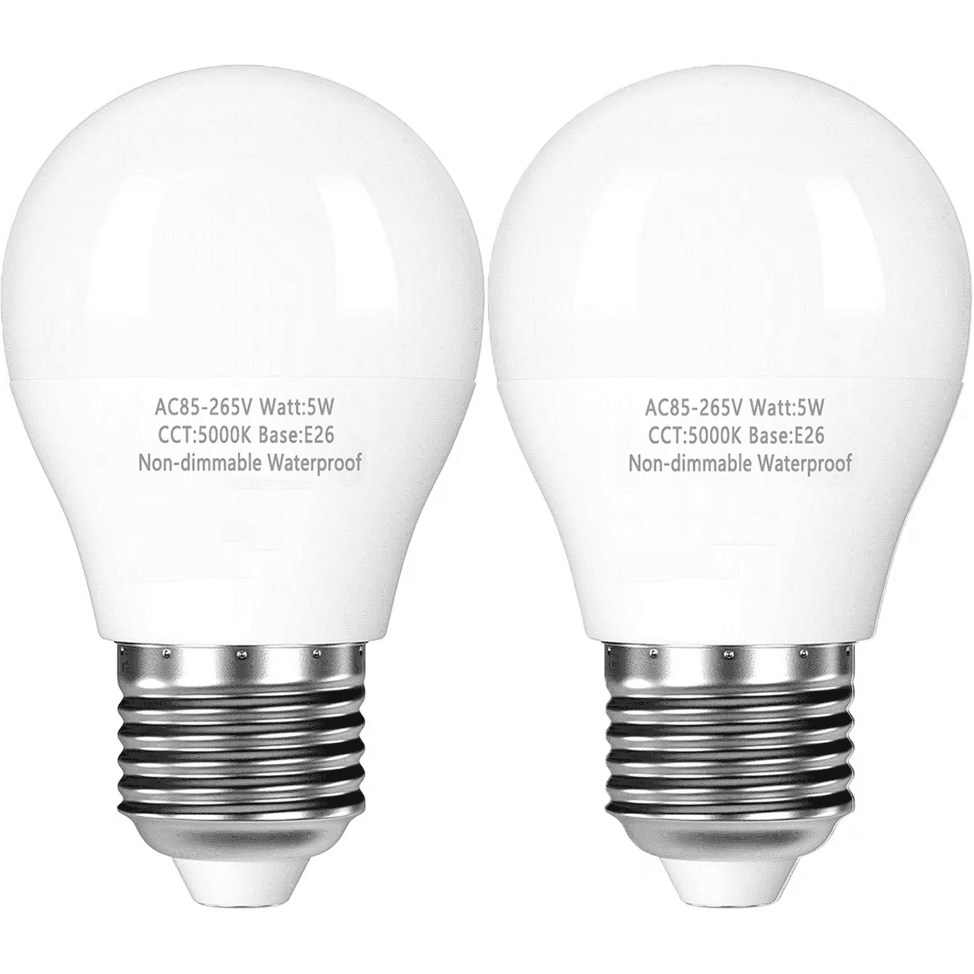 2-Pack Refrigerator Light Bulbs 40 Watt, 5000K Daylight White, Waterproof A15 LED Bulbs with E26 Base, Appliance Light Bulbs for Refrigerator, Non-dimmable