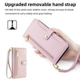 thumbnail image 4 of Dteck for Samsung Galaxy S23 Case Crossbody Wallet, Zipper Phone Case with 6 Credit Card Holder Wrist Strap Purse Leather Cover for Women Compatible with Samsung Galaxy S23 5G, Pink, 4 of 7