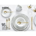 thumbnail image 2 of Safdie & Co. Porcelain Dinnerset 16 Piece Round Rim Taupe Band, 2 of 2