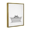 thumbnail image 3 of Stupell Industries Cat Peeking Bathroom Tub Animals & Insects Painting Gold Floater Framed Art Print Wall Art, 3 of 6
