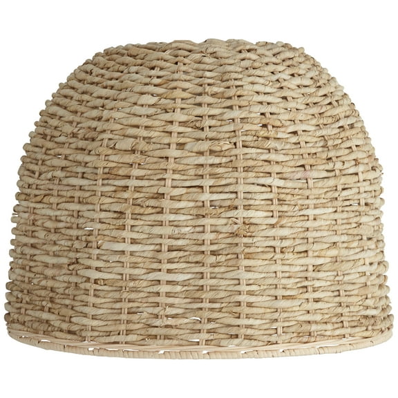 Springcrest 5" Top x 16" Bottom x 12" High x Lamp Shade Replacement Medium Drum Round Coastal Tropical Woven Husk Harp Finial