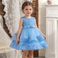 thumbnail image 6 of XEGLSBU Girls Dresses Size 7 Fall Girls Formal Dress with Skirt and Detachable Train for Girl Pageant Party Wedding Recital 1-Blue Size 3-4 Years, 6 of 8