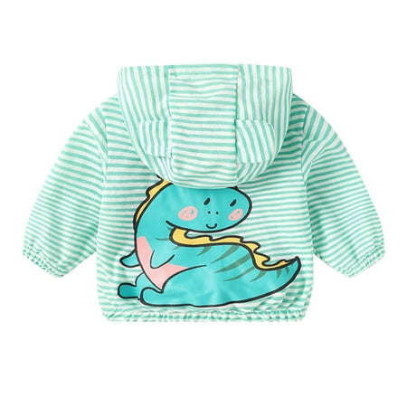 

Uuwenda Toddler Baby Boys Jacket Cute Cartoon Animal Letter Printed Hooded Coat Jacket Warm Thickened Fleeced Zipper Up Casual Outwear With Pockets Pullover Loose Fit Leisure Kids Outwear