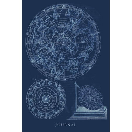 Star Maps Constellation Charts Journal : Vintage Astrology - Star Map and Constellations Diagram - Zodiac Sign 120 Blank Lined 6x9 College Ruled Pages ()