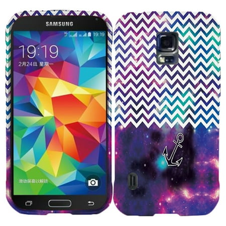 Galaxy S5 Fairy Tail Purple Anchor Chevron Case for Samsung Galaxy S5 Active G870 Designer Cover Protector Snap on Shield Hard Shell Phone Case ()