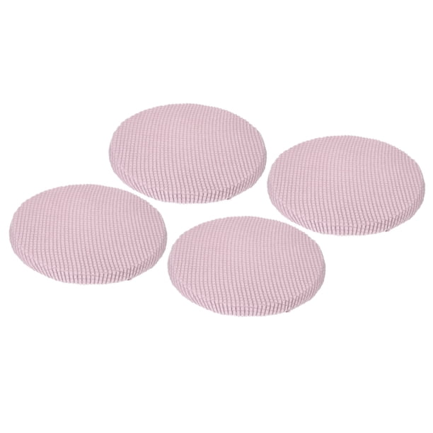 Uxcell 4 Pcs Fundas Redondas de Taburete de Poliéster para Asientos de 11"- 14" para Sillas, Funda de Taburete Rosa