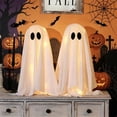thumbnail image 3 of Halloween Decoration, Lighted Standing Ghost with Draped Cover, Spooky Floor Decor for Porch Entryway and Party, 20.5 in, 3 of 4