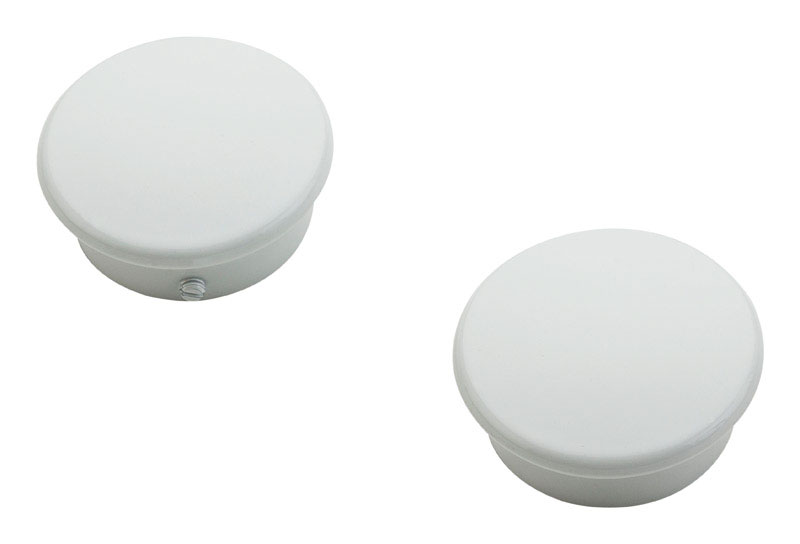National Catalog V8602 White Closet Rod End Caps 2 Count S822090