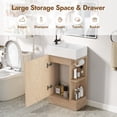 thumbnail image 4 of Aukfa 18.6" Bathroom Vanity with Sink Combo, Modern Storage Cabinet with Two-tier Shelves, Natural Brown, 4 of 8