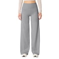 thumbnail image 3 of Resicozy Womens Straight Leggings Bottoms High Waisted No Front Seamless Workout Leggings Wide Leg Casual Gym Yoga Pants Light Gray 2XL, 3 of 6